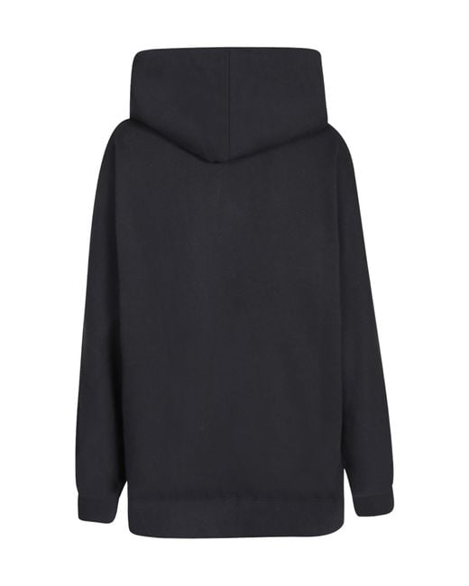 MSGM Blue Logo Printed Drawstring Hoodie for men