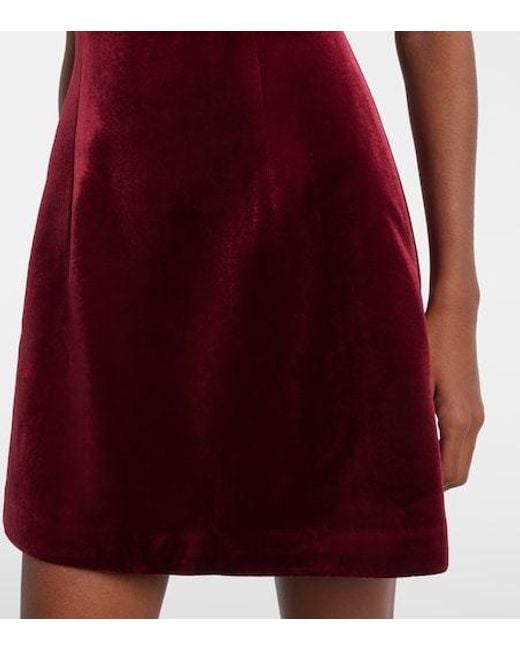 Rebecca Vallance Red Edwiena Embellished Velvet Minidress