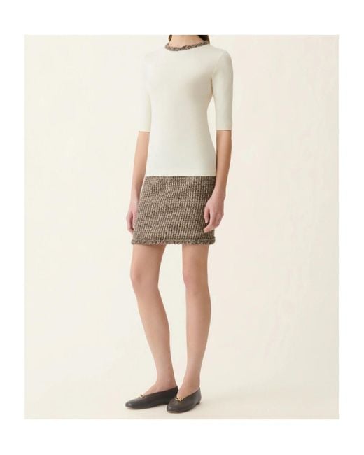 Fabiana Filippi Natural Neckline Embellished Top