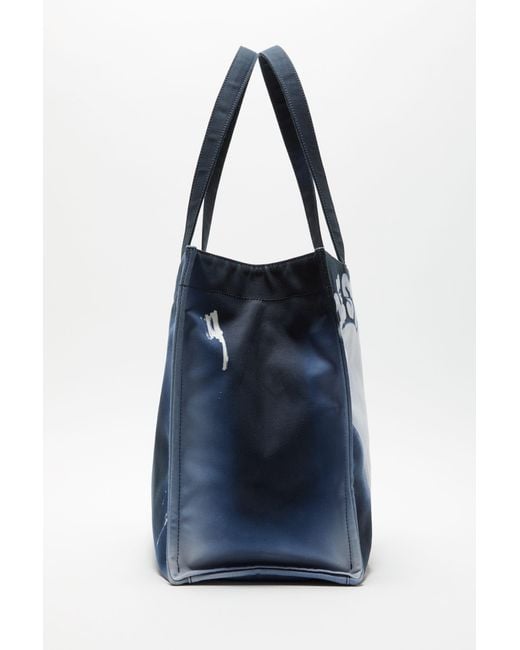 Acne Blue Print-Detail Tote Bag