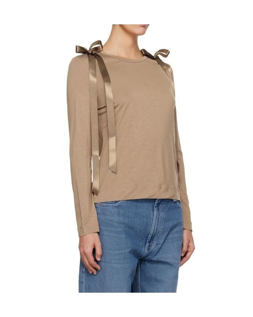 Simone Rocha Blue Bow-Detail Long-Sleeve T-Shirt