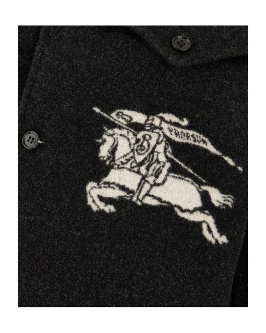 Burberry Black Ekd Motif Long Sleeved Jacket