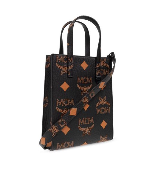 MCM Black Logo Shoulder Bag for men