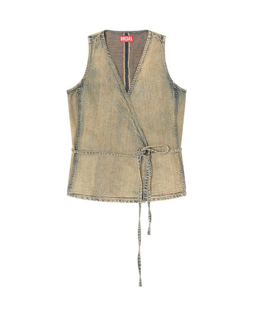 DIESEL Natural Brush Denim Wrap Top