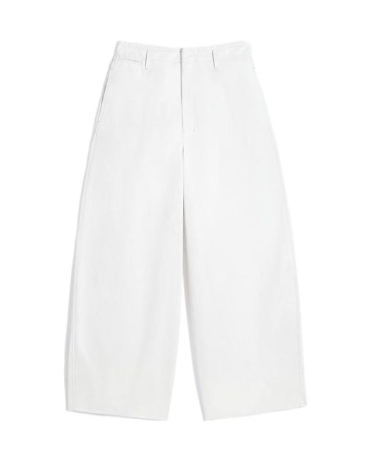 Lemaire White Wide Leg Chino Trousers