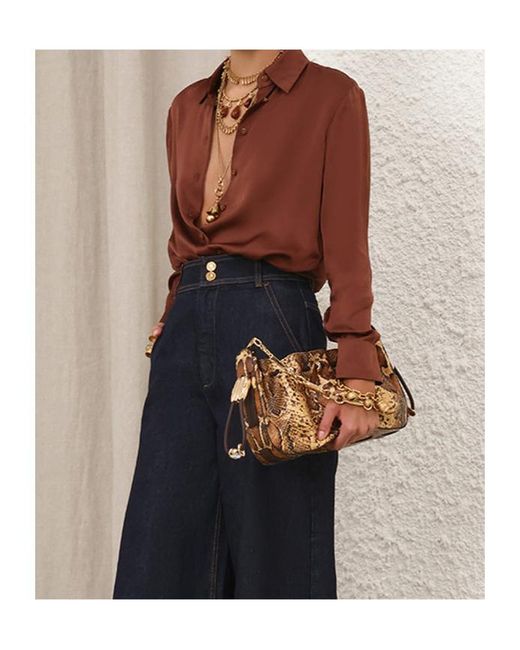 Zimmermann Brown Hypnotic Satin Shirt
