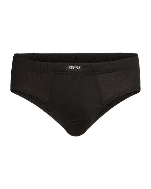 Zegna Black Logo Waist-Side Panties for men