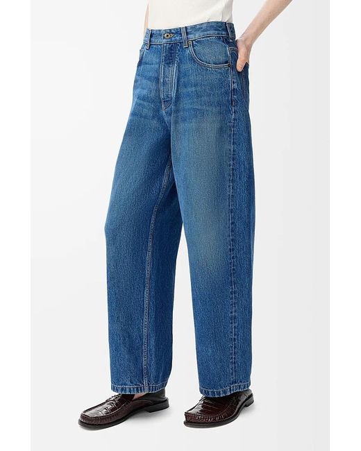 Loewe Blue Logo Embossed Straight-Leg Jeans for men