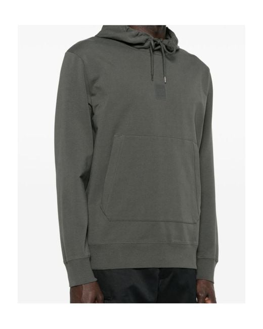 C P Company Gray Logo-Detail Hoodie for men