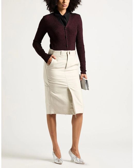 Maison Margiela White Simple High-Waisted Pencil Skirt