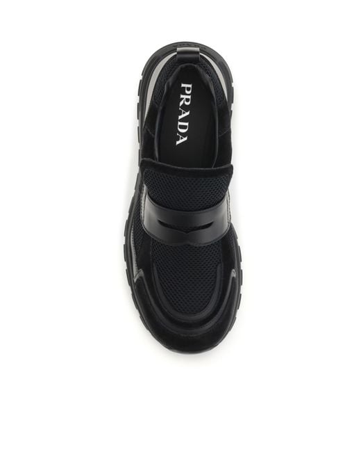Prada Black Prax Mesh Sneakers for men