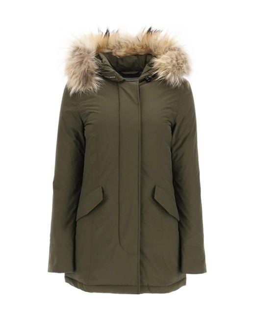 Woolrich Green Luxury Arctic Raccoon Parka