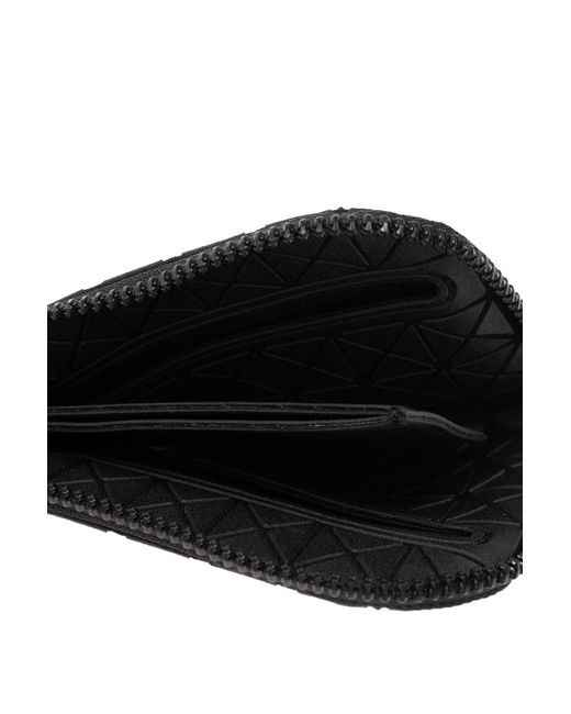 Issey Miyake Black Geometric-Patterned Zip Around Wallet for men