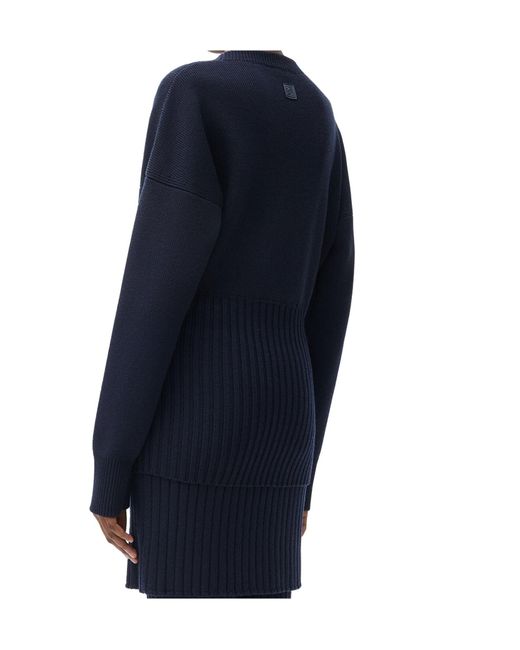 Loewe Blue Dropped Shoulder Knitted Jumper