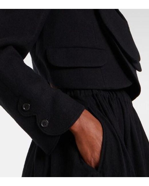 Comme des Garçons Black Cropped Wool Jacket