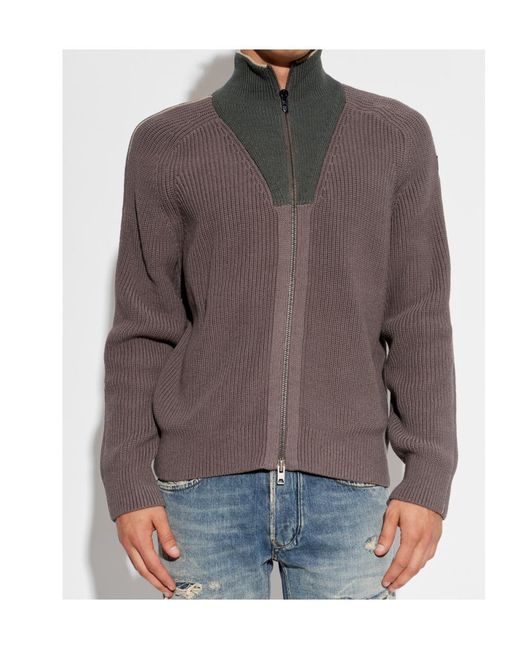 DIESEL Brown K Orio Zip-Up Cardigan for men