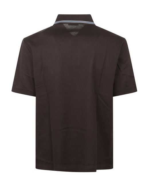 Herno Black Short Sleeve Polo Shirt for men