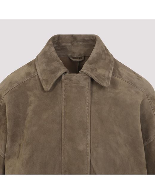 Brunello Cucinelli Brown Couture Shiny Zipper Pull Outerwear Jacket