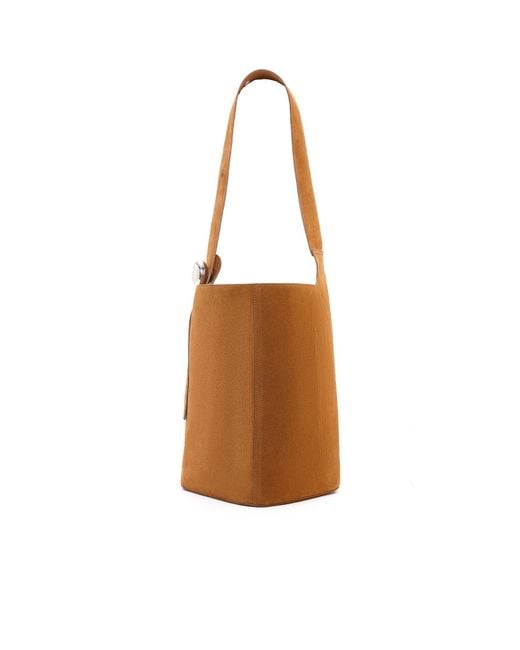 Loewe Brown Large Pebble Bucket Bag for men