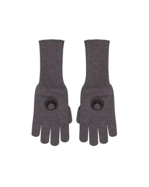 MARINE SERRE Blue Logo Embroidered Full-Finger Gloves for men