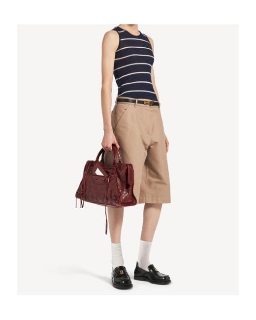 Balenciaga Red Le City Medium Tote Bag