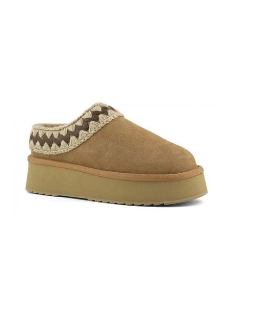 Mou Brown Platform Clogs