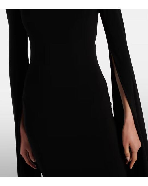 Norma Kamali Black Draped Off-Shoulder Jersey Gown