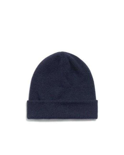 Balenciaga Blue Logo Plaque Knitted Beanie