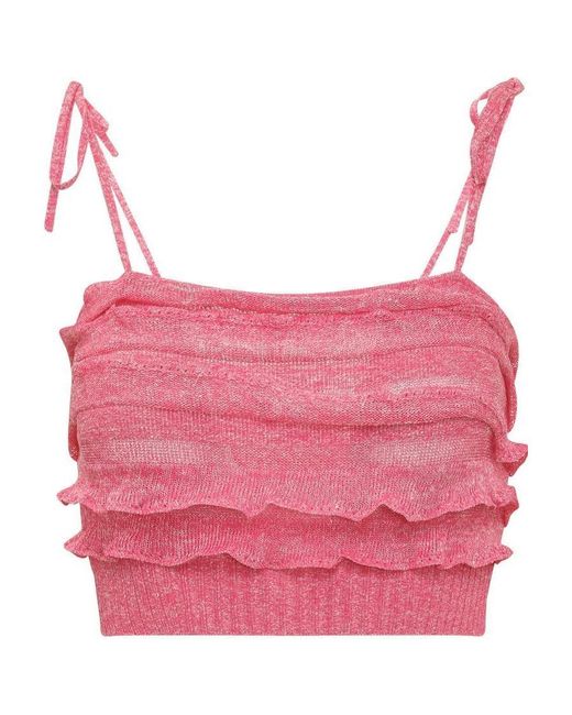 MSGM Pink Sleeveless Knitted Sling
