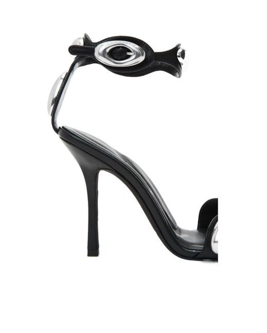 Alexander Wang Black Dome Open-Toe Sandals