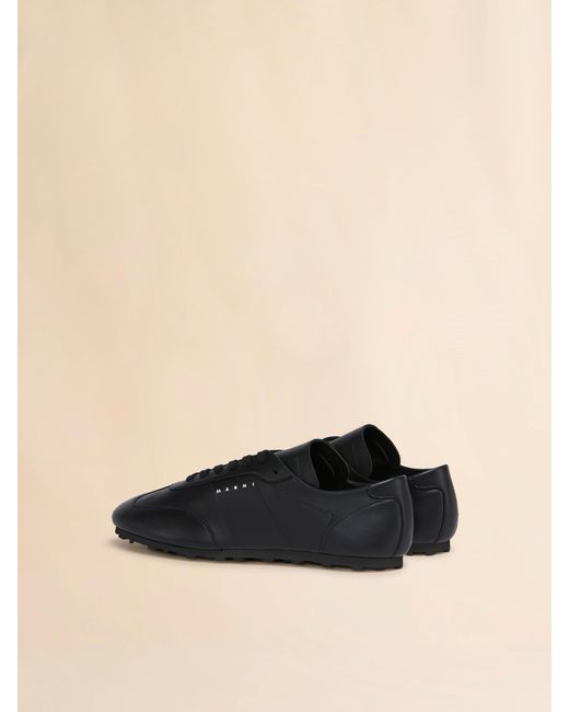 Marni Black Logo Detailed Low-Top Sneakers for men