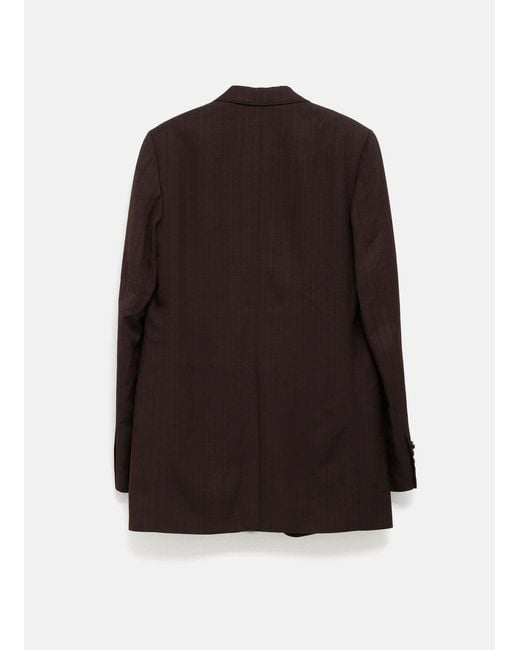 Dries Van Noten Brown Single-Breasted Striped Jacket