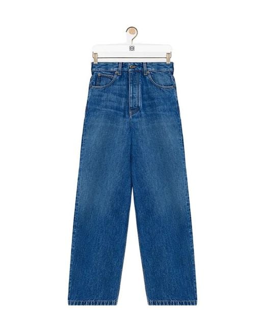 Loewe Blue Logo Embossed Straight-Leg Jeans for men