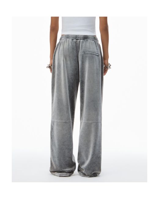 Alexander Wang Gray Embossed-Logo Track Pants