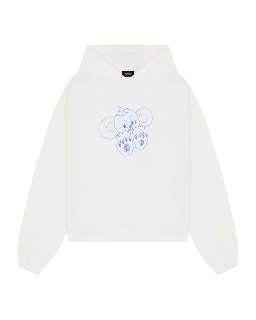 we11done White Monster-Print Cotton Hoodie