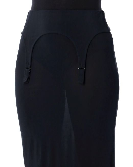 Jean Paul Gaultier Black Long Skirt Lingerie Garter