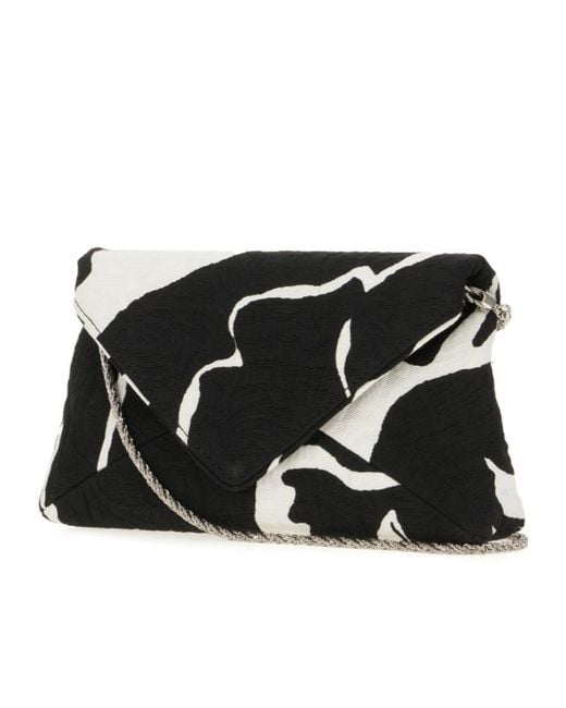 Dries Van Noten Black Jacquard Envelope Clutch Bag