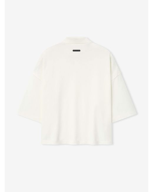 Fear Of God White Logo Oversized Polo Shirt for men