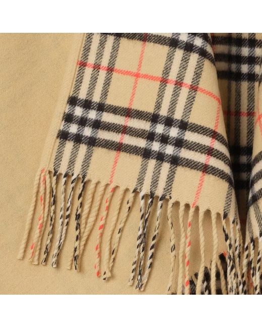 Burberry Natural Reversible Fringed Cape