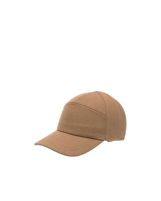 1989 STUDIO Brown Panelled Baseball Cap for men
