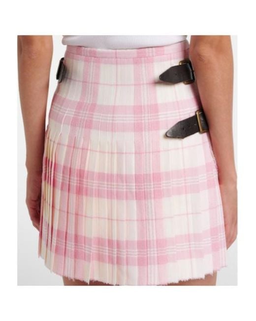 Vivienne Westwood Pink Plaid Wool-Blend Miniskirt