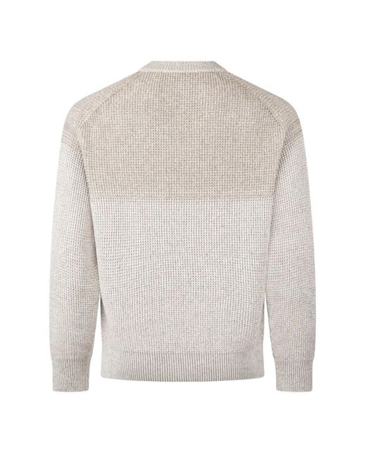 Boss Gray Panelled Crew-Neck Sweater for men