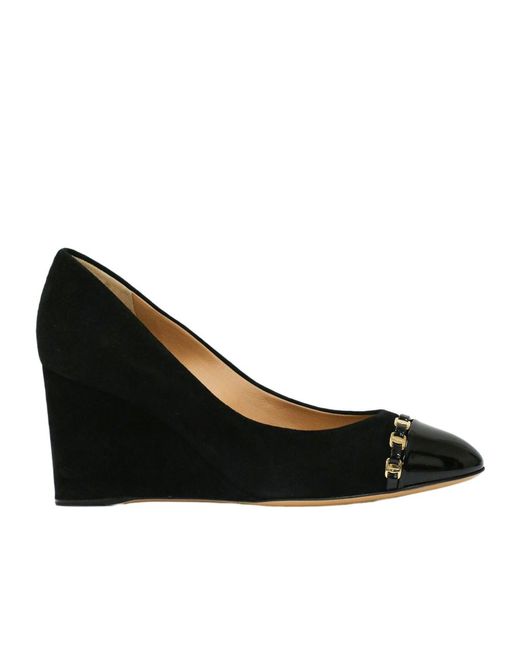 Ferragamo Black Wedge High Heels