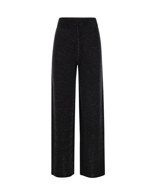 Fabiana Filippi Black Drawstring Wide-Leg Casual Pants