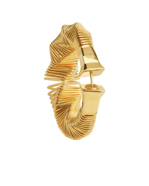 Alaïa Metallic Alaïa Square Spiral Small Hoops
