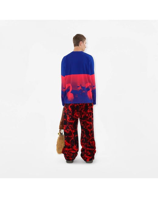 Burberry Blue Photograph-Print Cotton-Blend Sweatshirt for men