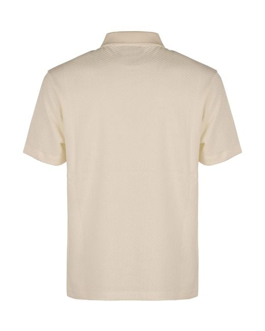 Emporio Armani Natural Logo Embroidered Short Sleeved Polo Shirt for men