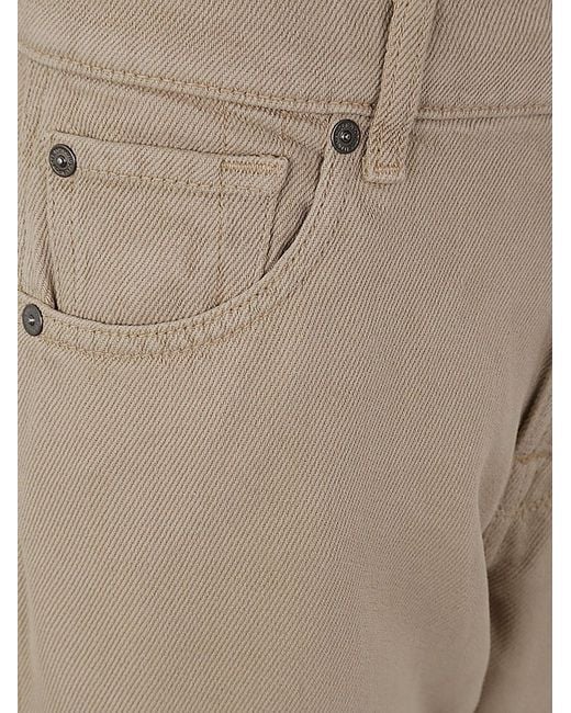 7 For All Mankind Gray Tess Logo-Patch Straight-Leg Trousers