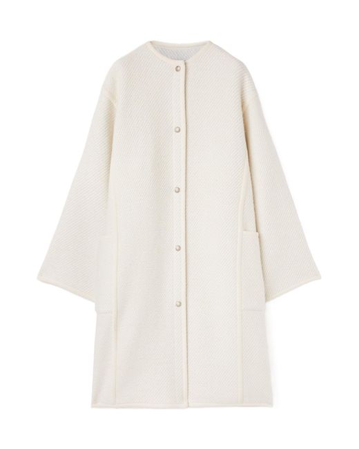 Loro Piana White Single-Breasted Coat