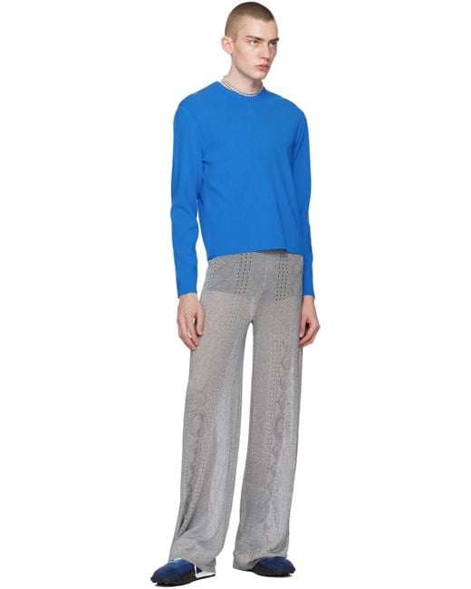 MARINE SERRE Blue Core Round-Neck Sweater for men